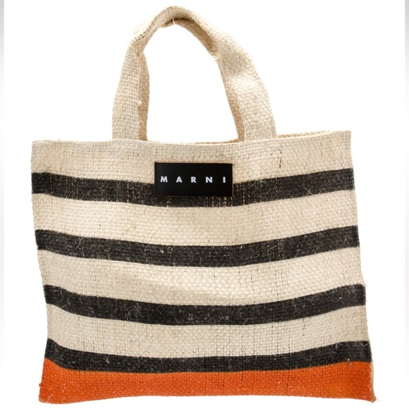 ☀️☀️ MARNI STRIPED RAFFIA TOTE BAG ☀️☀️ - Picture 1 of 4